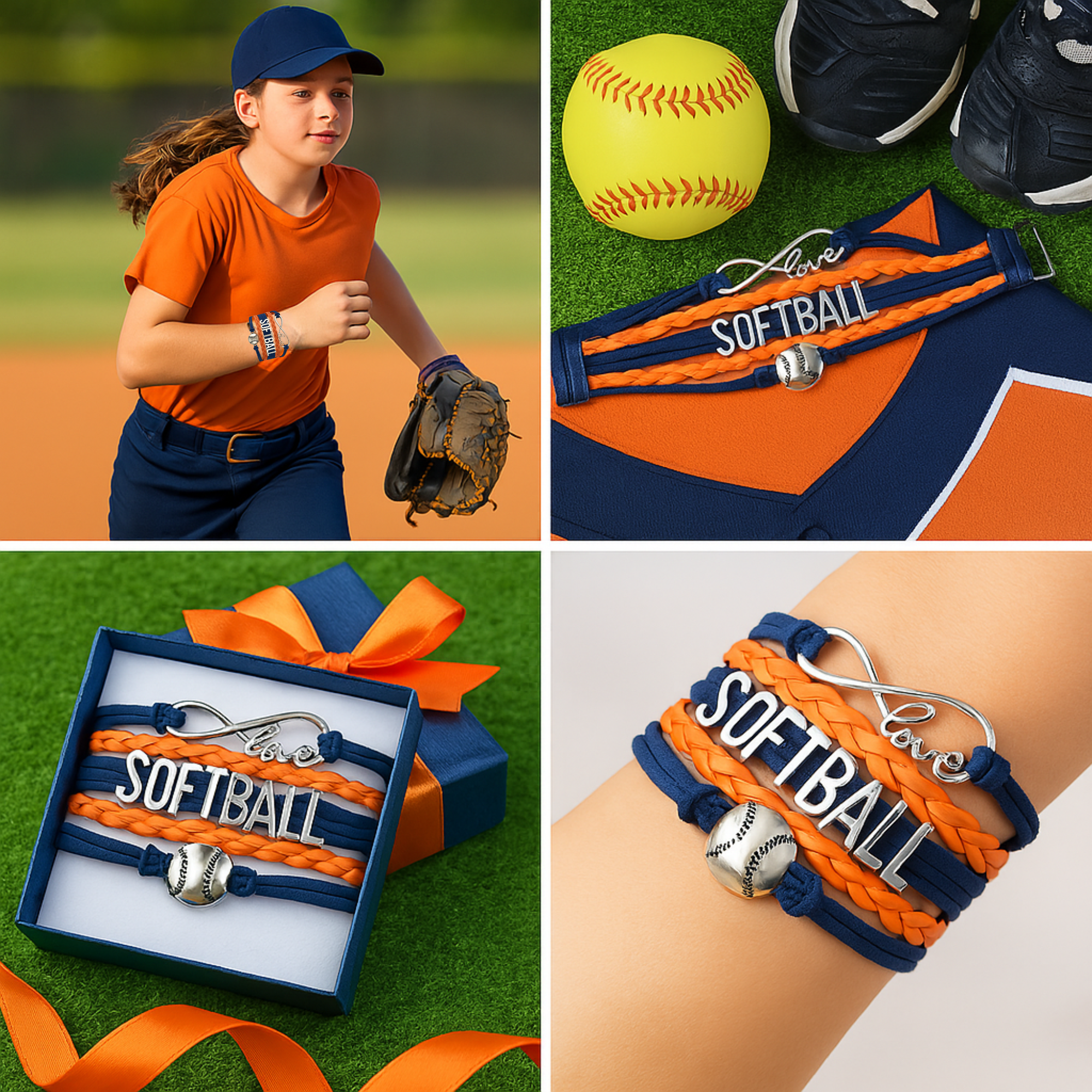 Girls Softball Bracelet - 21 Team Colors