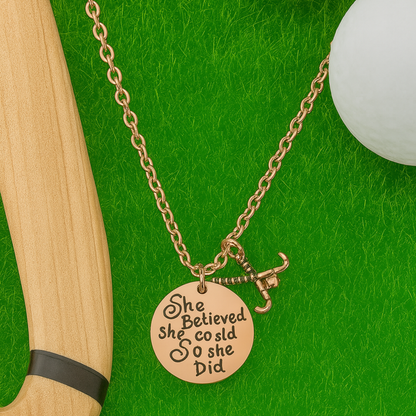 Field Hockey She Believed She Could So She Did Necklace
