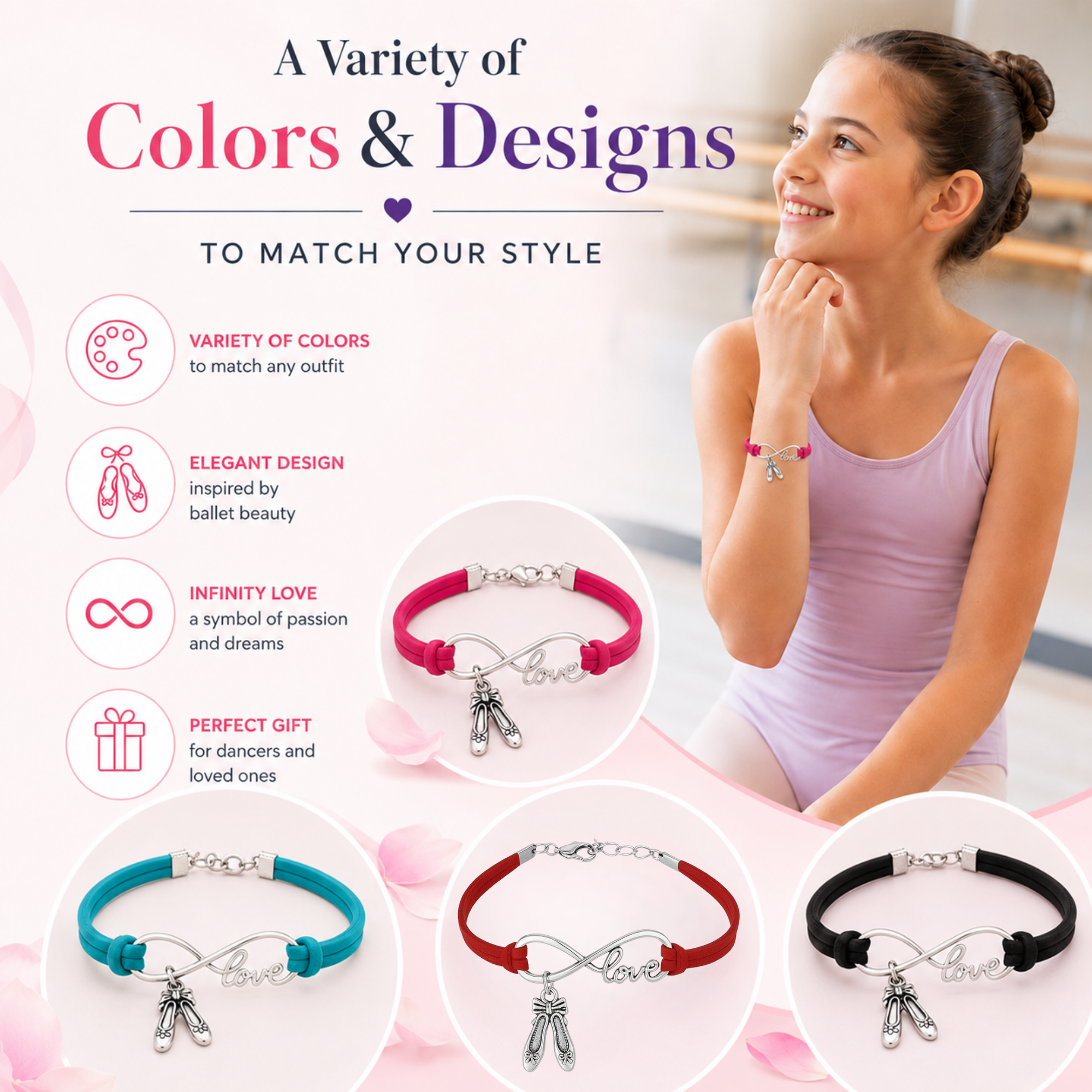Infinity Dance Bracelet - Pick Color