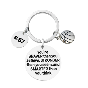 Personalized Basketball Keychain with Inspirational Charms