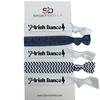 Set of 4 Irish Dance hair ties with dancer silhouettes and fun patterns, ideal Irish dance gifts for dancers.
