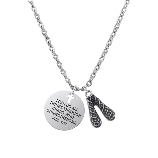 Irish Dance Necklace - I Can Do All Things Through Christ