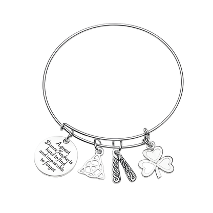 Irish Dance Teacher Charm Bangle Bracelet