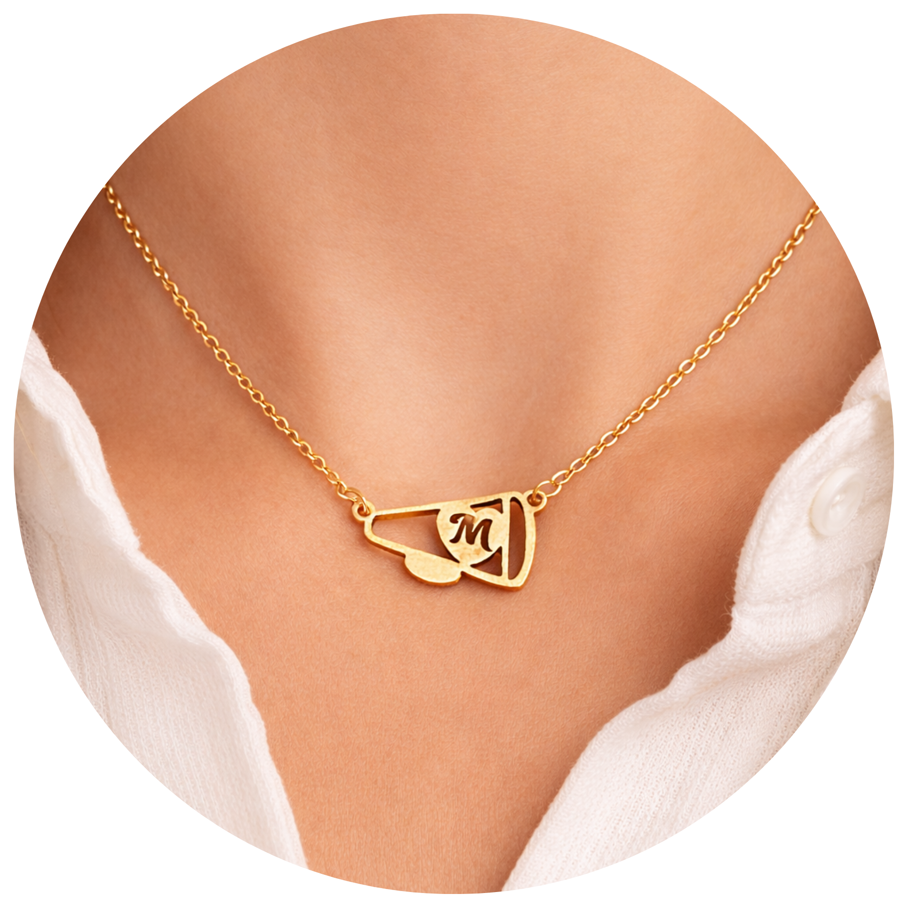 Personalized Cheer Heart Megaphone Necklace