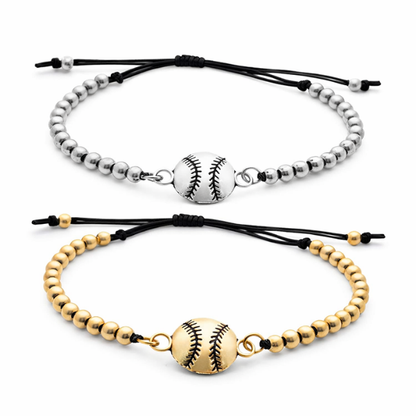 Softball Beaded Adjustable Charm Bracelet