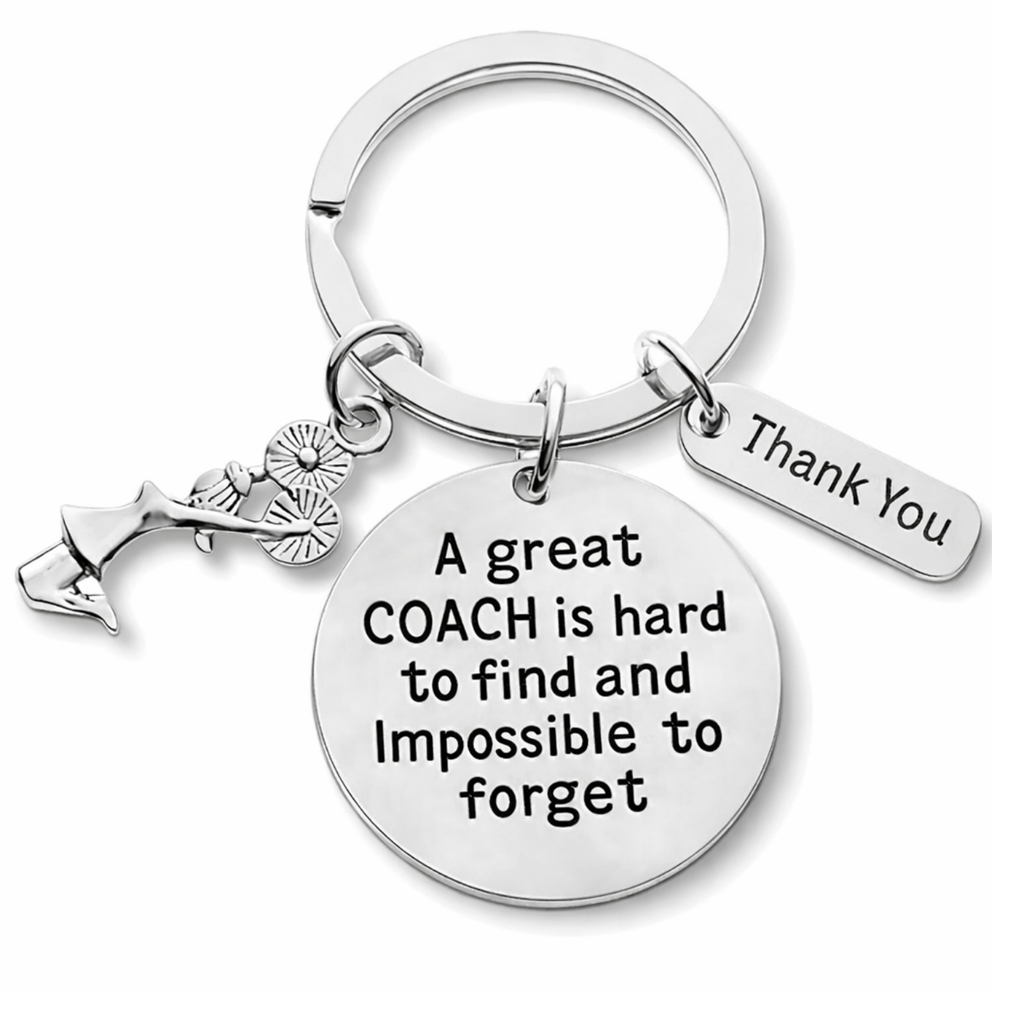 Cheer Coach Keychain - Great Coach is Hard to Find - Pick Charm