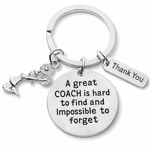 Cheer Coach Keychain - Great Coach is Hard to Find - Pick Charm