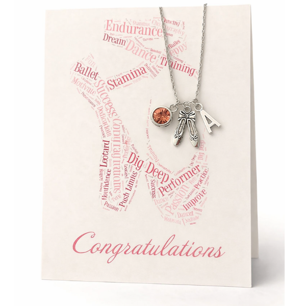 Personalized Dance Necklace & Card Gift Set