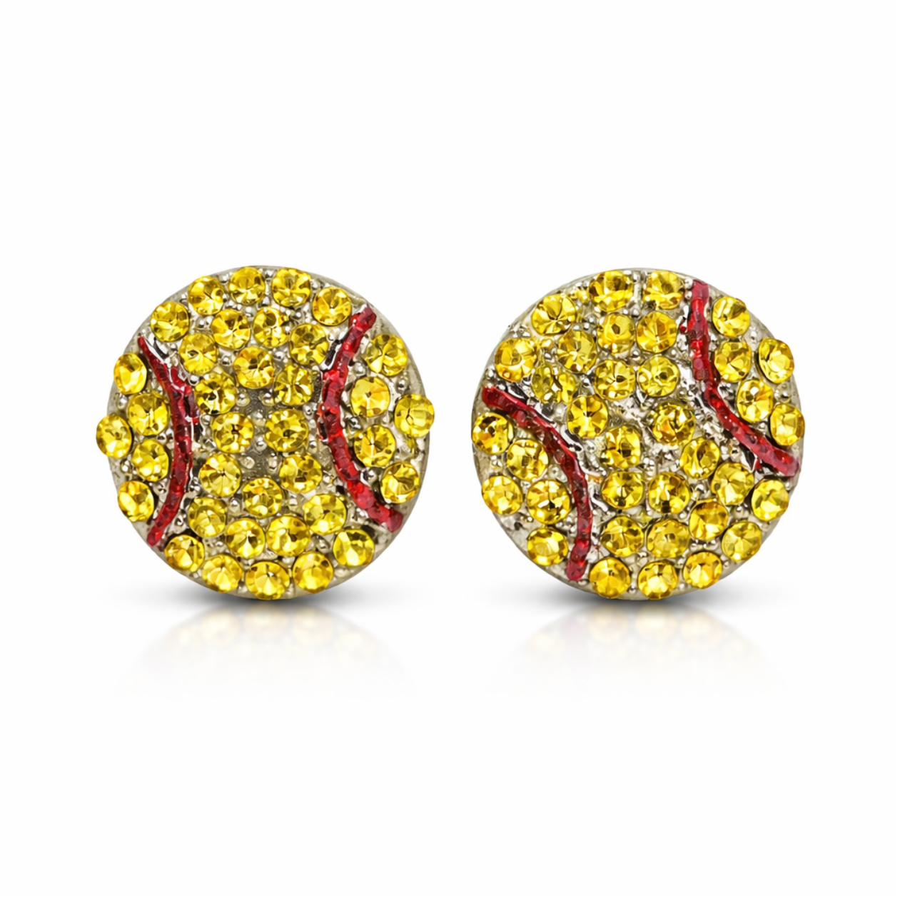 Softball Rhinestone Earrings