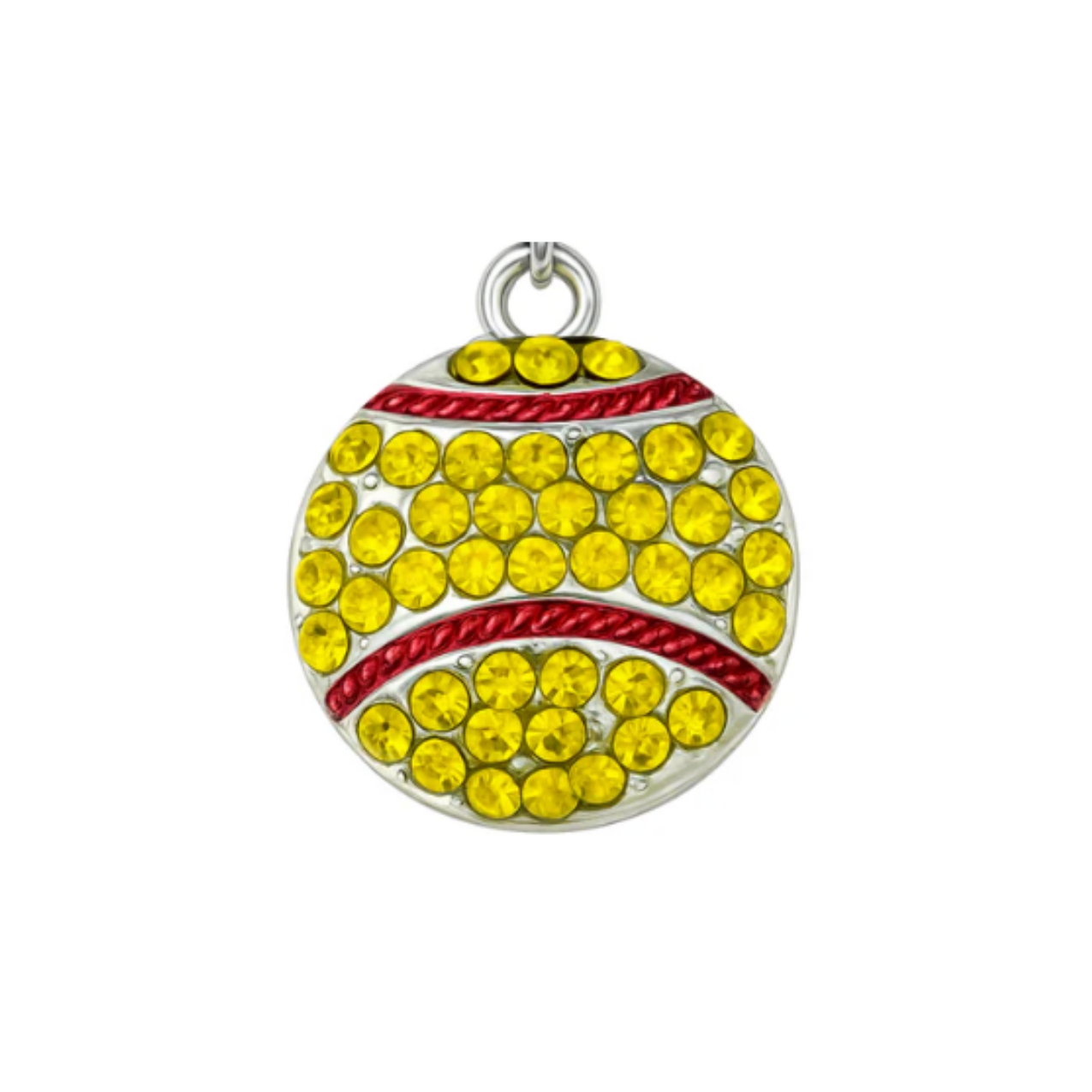 Softball Rhinestone Charm