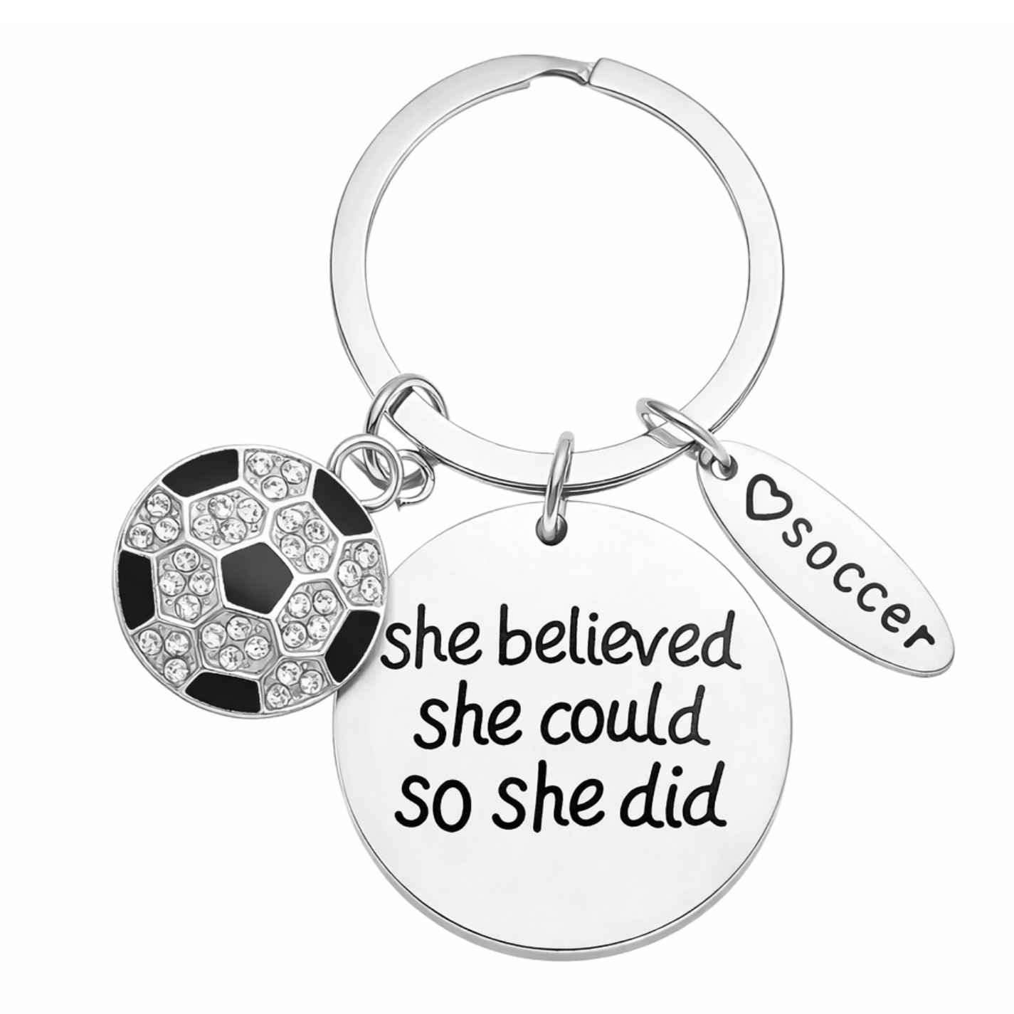Girls Soccer She Believed She Could Keychain