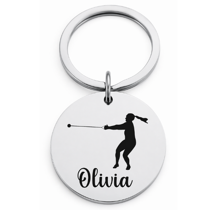 Personalized Track And Field Hammer Throw Keychain - Pick Style