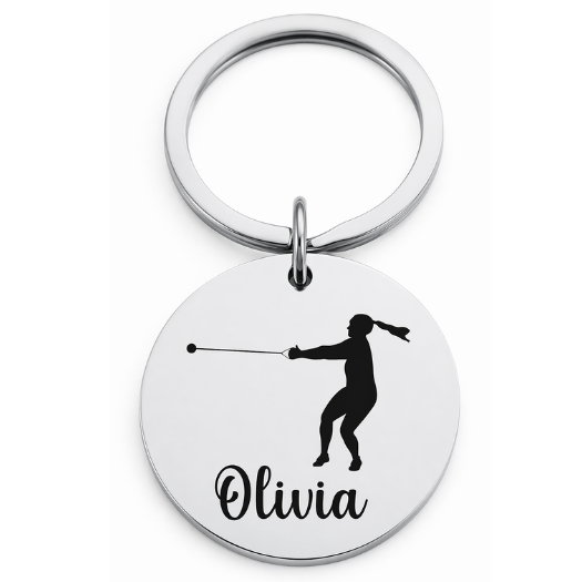 Personalized Track And Field Hammer Throw Keychain - Pick Style