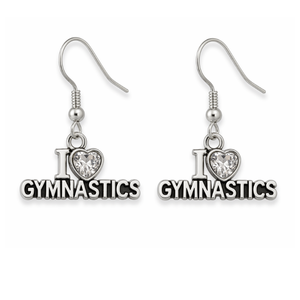 Gymnastics Love CZ Earrings