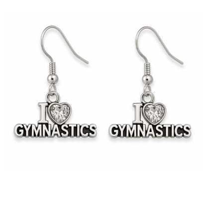 Gymnastics Love CZ Earrings