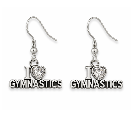 Gymnastics Love CZ Earrings