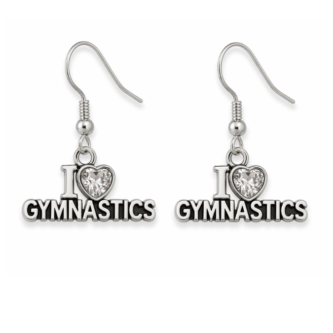 Gymnastics Love CZ Earrings