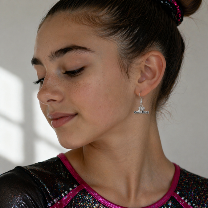 Gymnastics Love CZ Earrings