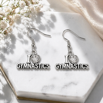 Gymnastics Love CZ Earrings