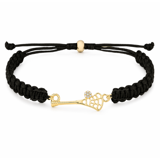 Lacrosse CZ Ball Stick Rope Bracelet