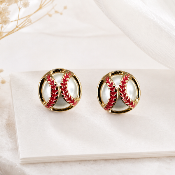 Baseball Pearl Earrings