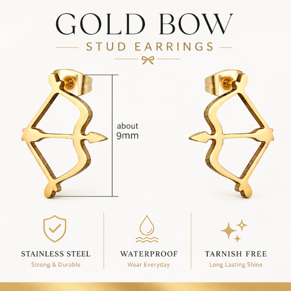 Archery Gold Stainless Steel Earrings