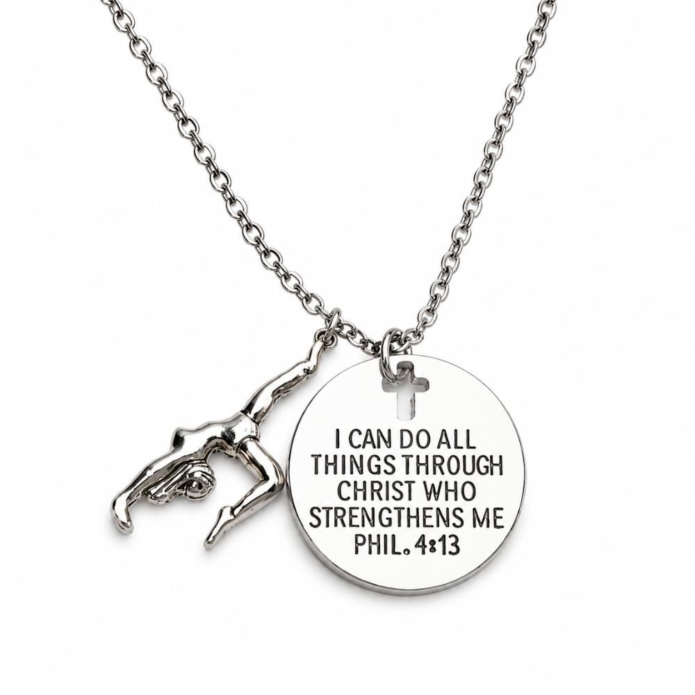 Gymnastics I Can Do All Things Through Christ Who Strengthens Necklace