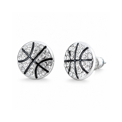 Basketball Rhinestone Stud Earrings