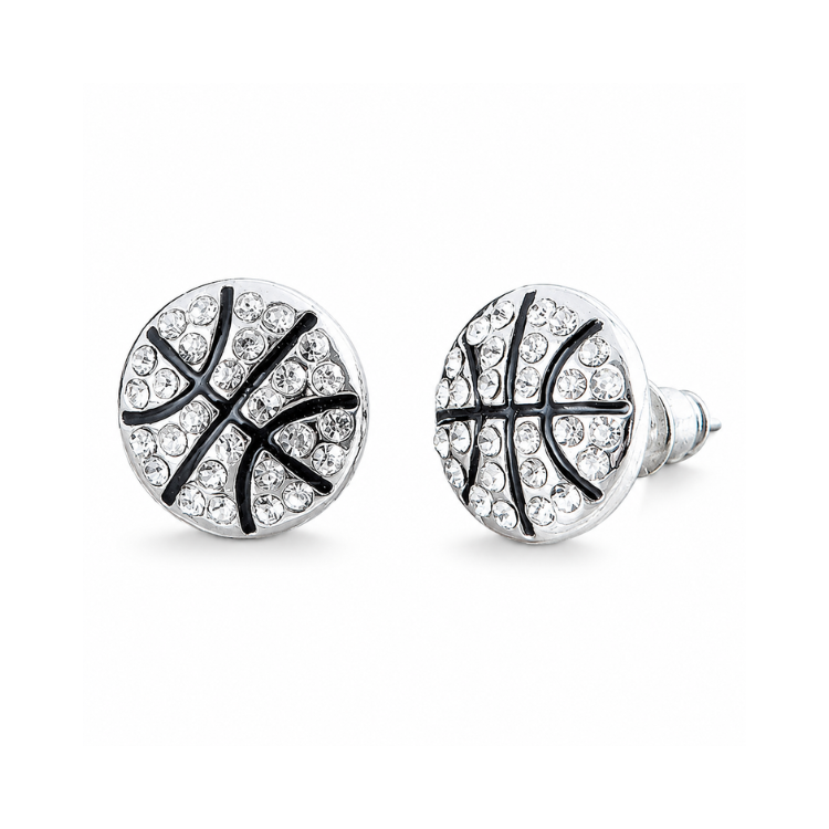 Basketball Rhinestone Stud Earrings