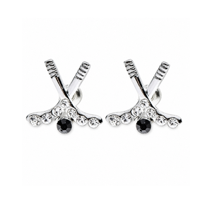 Ice HockeyCZ Stud Earrings