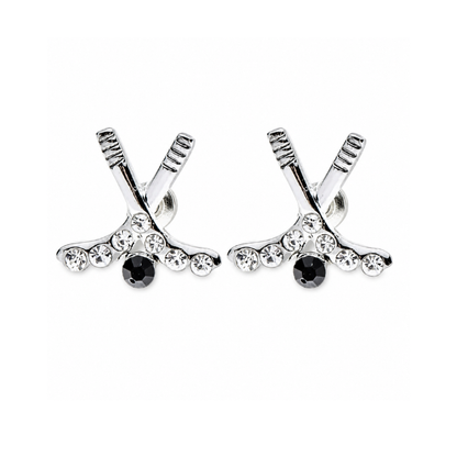 Ice HockeyCZ Stud Earrings