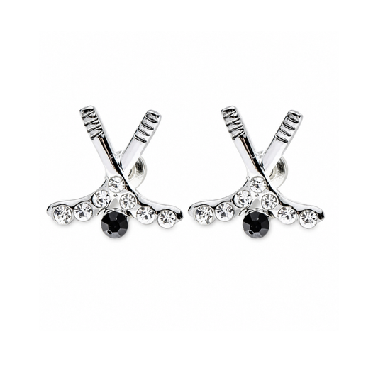 Ice HockeyCZ Stud Earrings