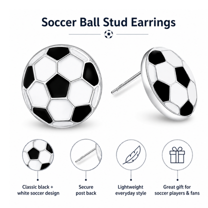 Soccer Ball Stud Earrings