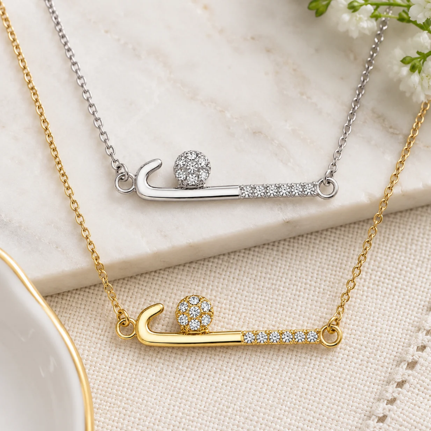 Field Hockey Stick Necklace- Pick Color