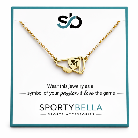 Personalized Cheer Heart Megaphone Necklace