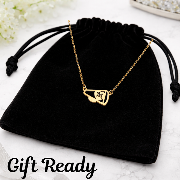 Personalized Cheer Heart Megaphone Necklace