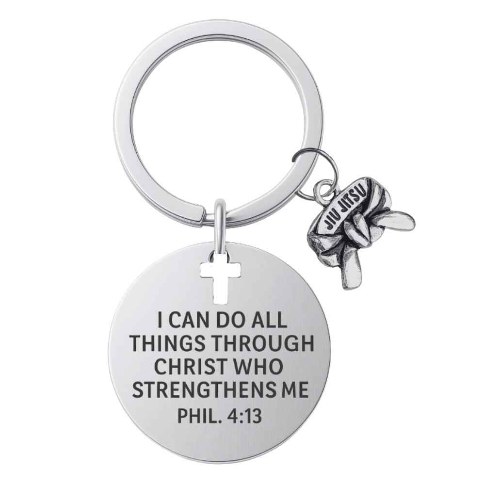 Jiu Jitsu Keychain - I Can Do All Things Through Christ Keychain
