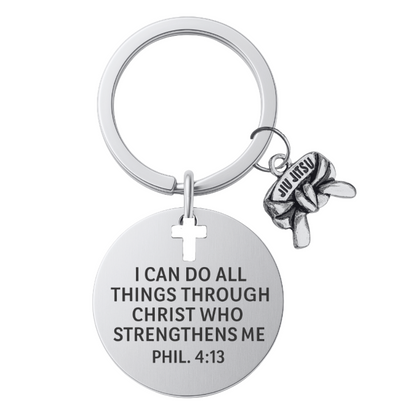 Jiu Jitsu Keychain - I Can Do All Things Through Christ Keychain