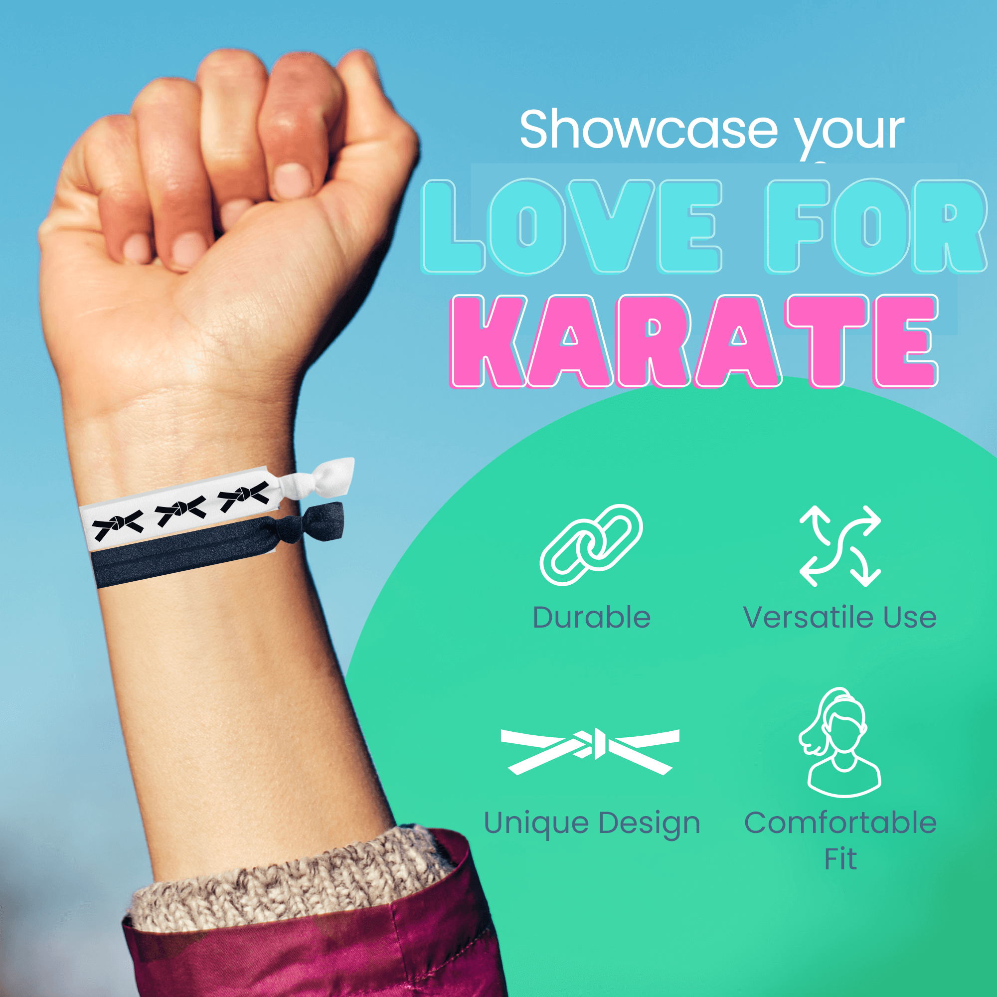 Martial Arts Belt Hair Ties