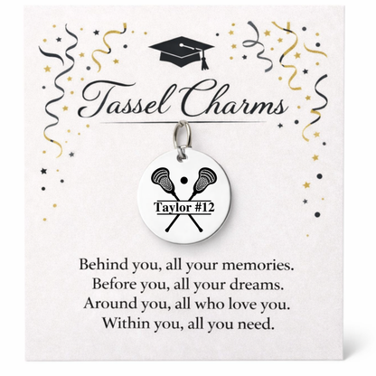Lacrosse Engraved Tassel Charm