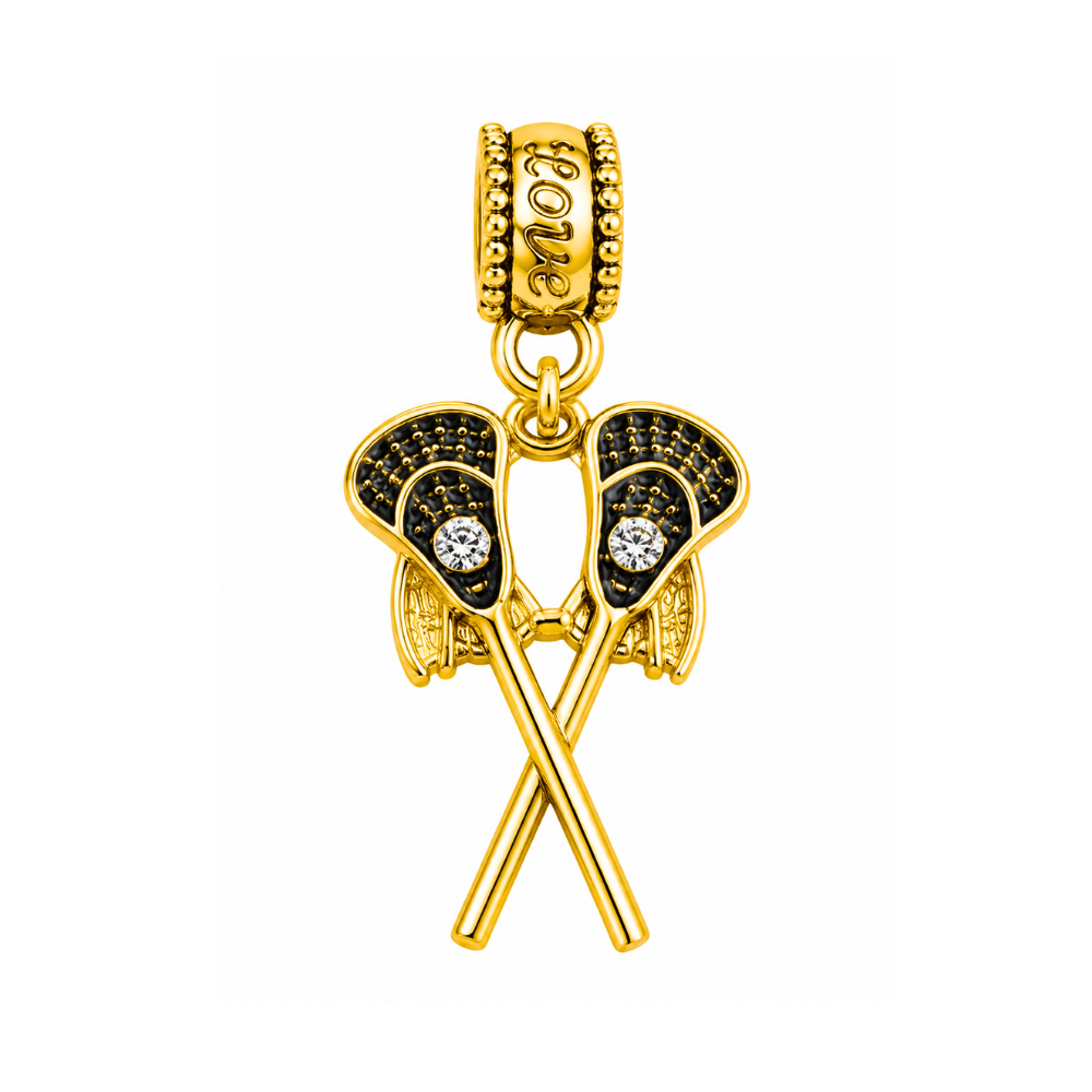 Lacrosse Charm Bead - Gold