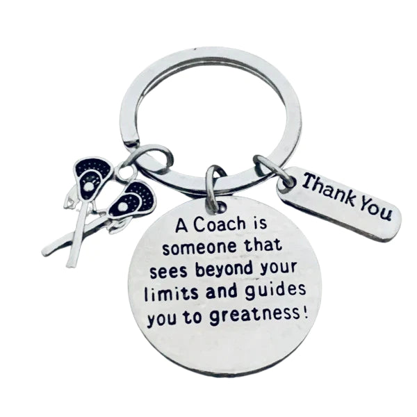 Lacrosse Coach Keychain with Inspirational Charms