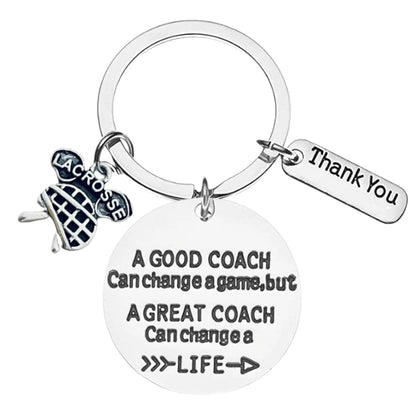Lacrosse Coach Keychain with Different Charms