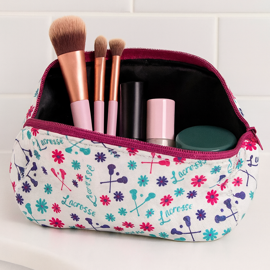 Pink Lacrosse Cosmetic Bag