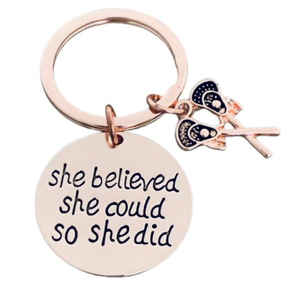 Lacrosse Keychain - She Believed She Could So She Did
