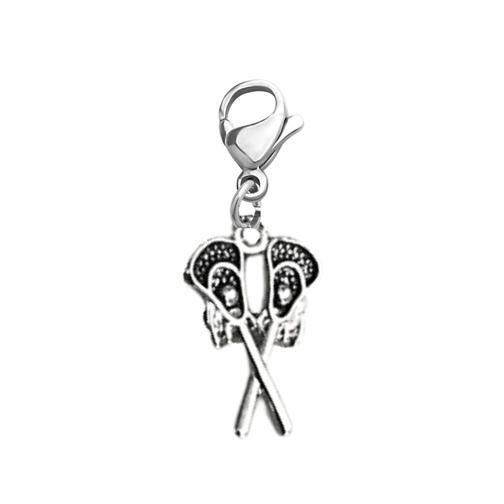 Lacrosse Clip On Zipper Pull Charm