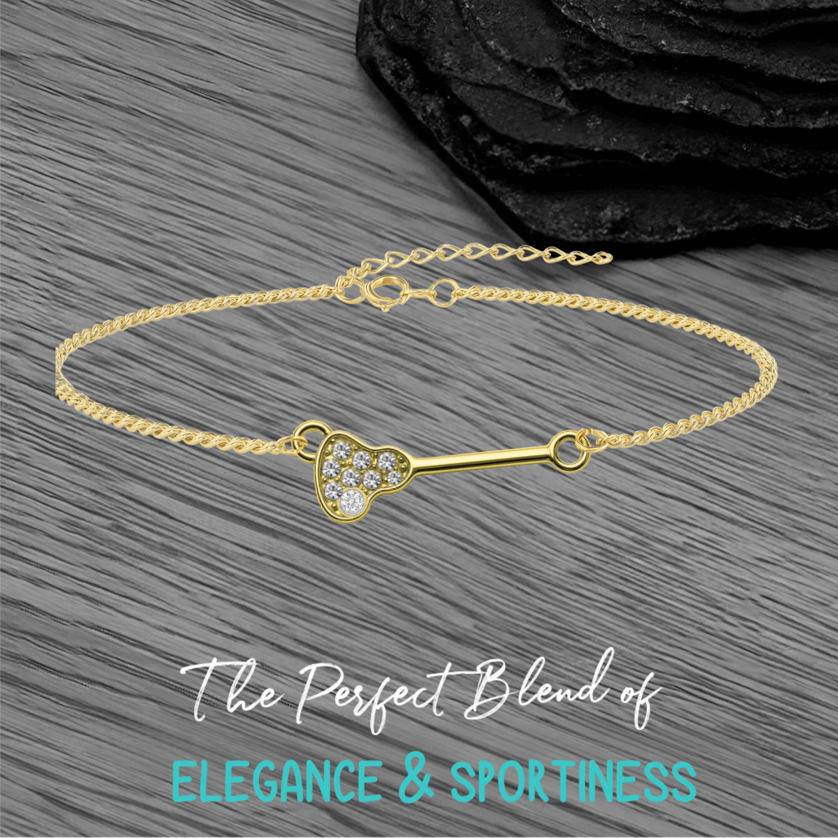 Lacrosse Rhinestone Chain Bracelet