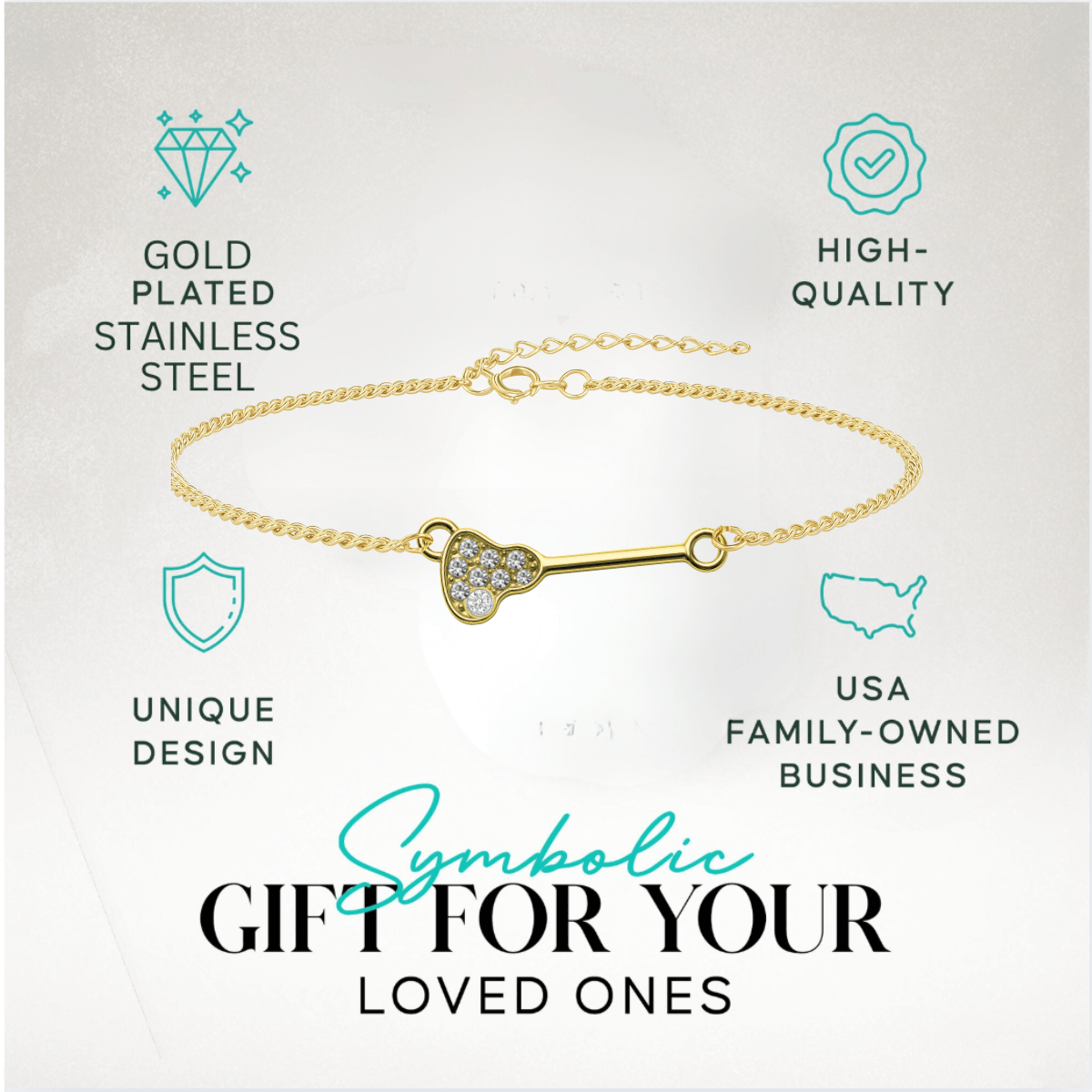 Lacrosse Rhinestone Chain Bracelet