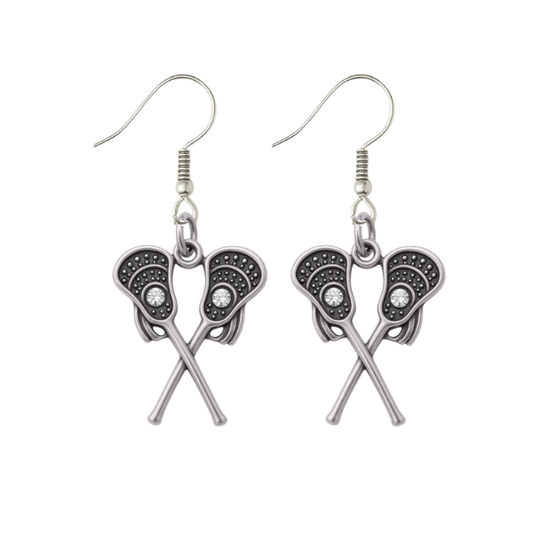 Lacrosse CZ Double Stick Earrings