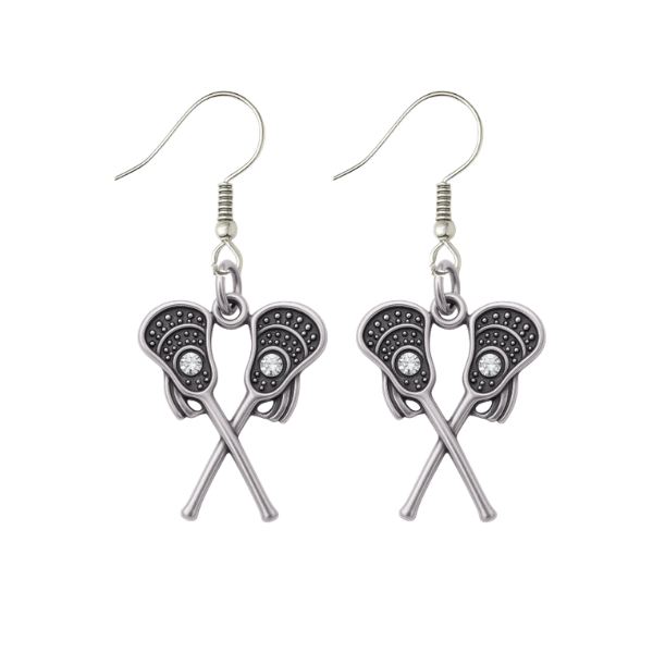 Lacrosse CZ Double Stick Earrings